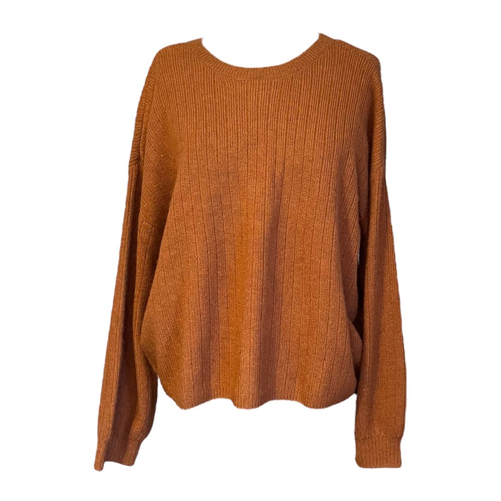DKNY Cashmere Blend Cew Neck Burnt Orange Sweater